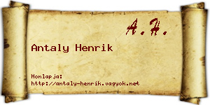 Antaly Henrik névjegykártya