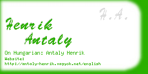 henrik antaly business card